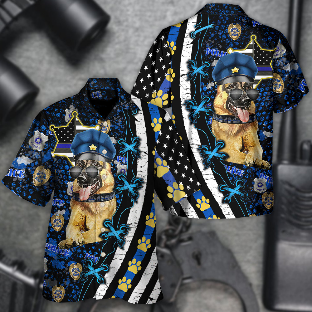 German Shepherd Dogs Back The Blue - Hawaiian Shirt