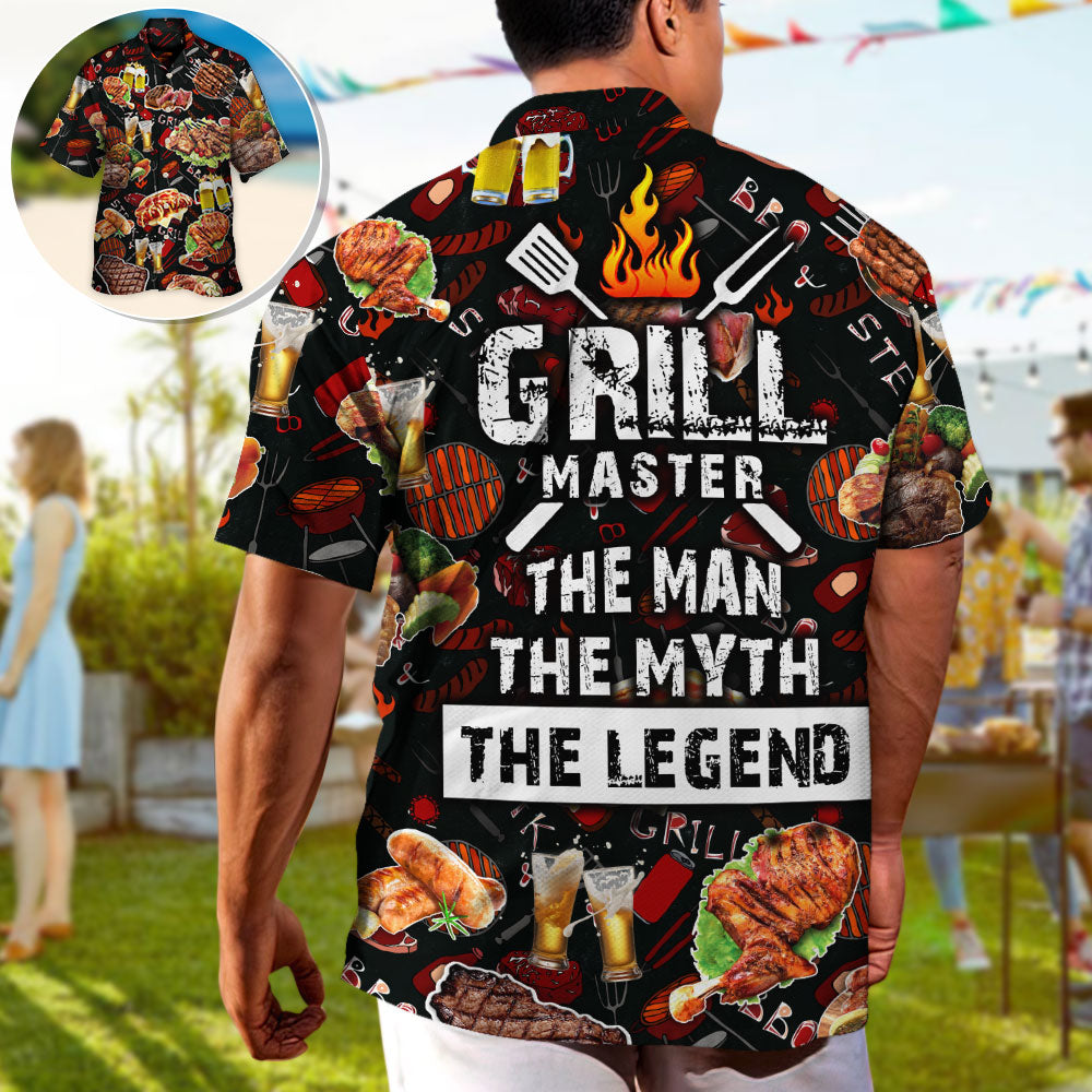 Barbecue Food Grill Master BBQ The Man The Myth The Legend - Hawaiian Shirt
