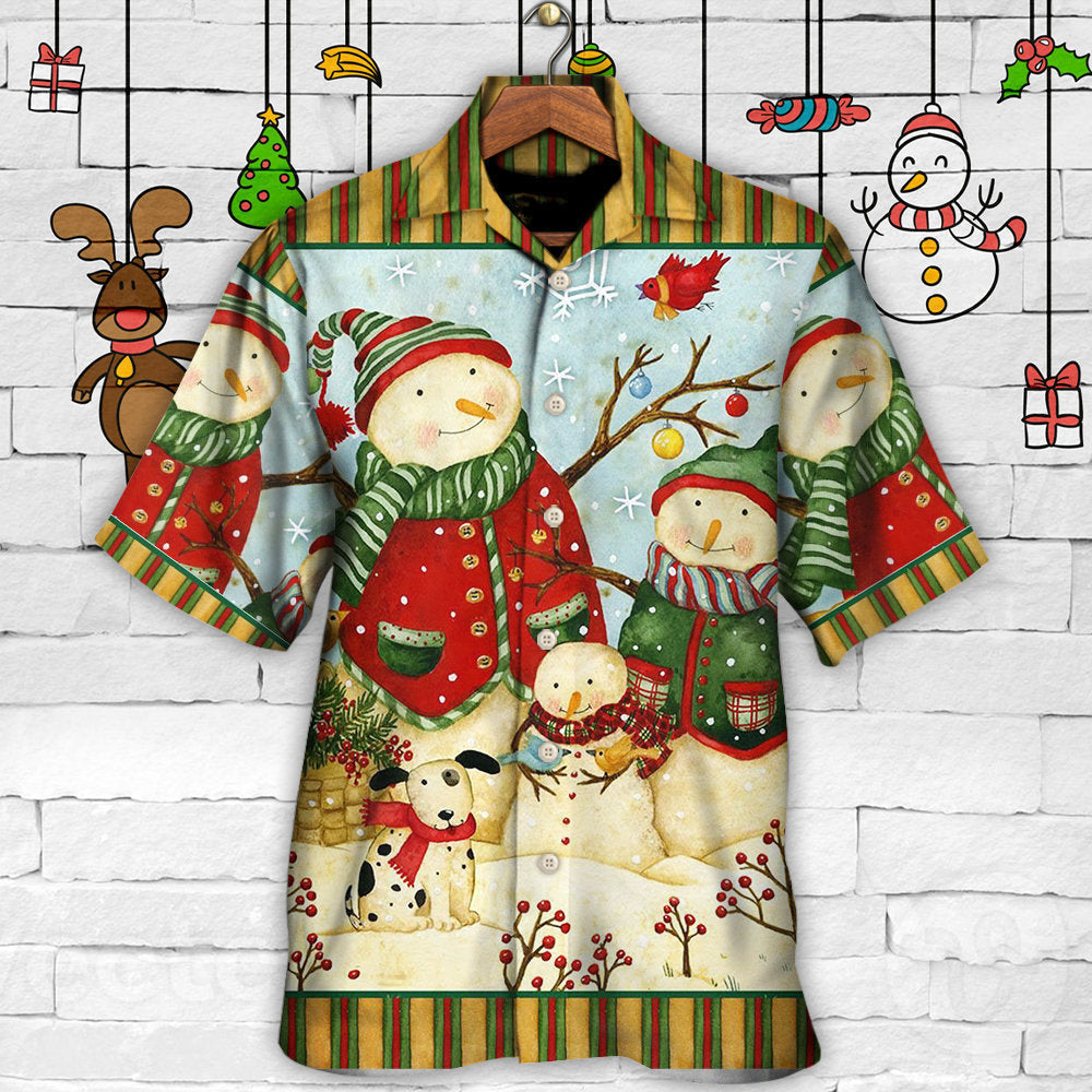Christmas Cutie Snowman Happy Xmas - Hawaiian Shirt