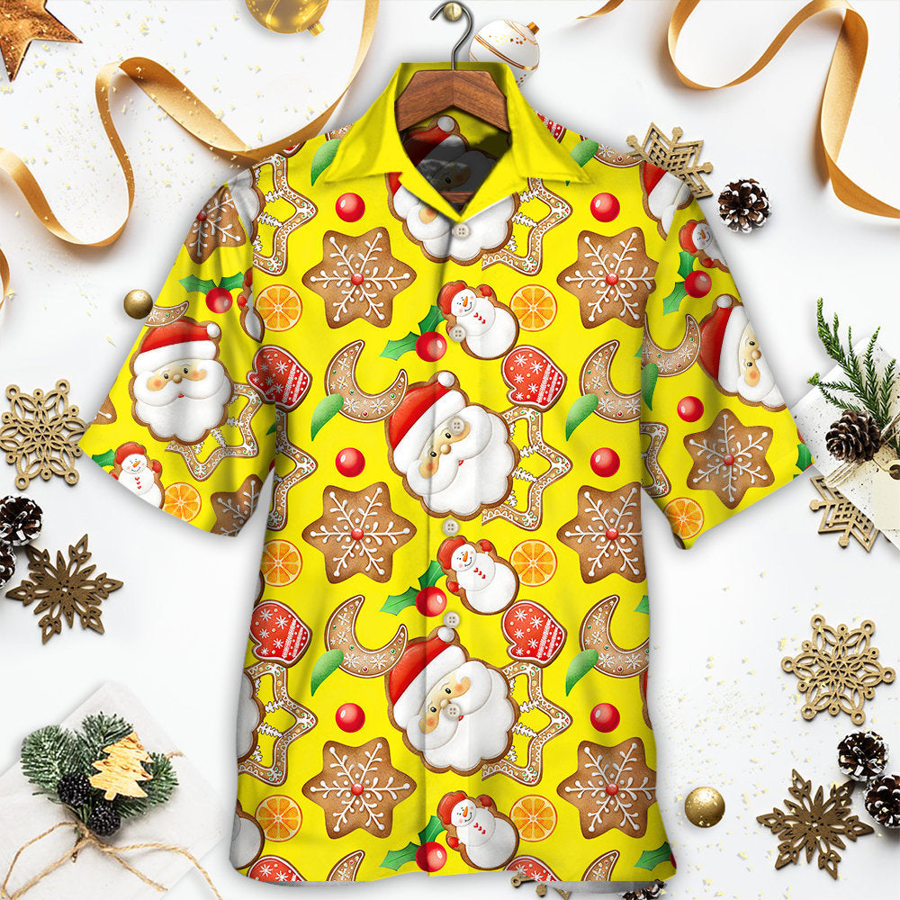 Christmas Santa Snowman Gingerbread And Sweets - Hawaiian Shirt