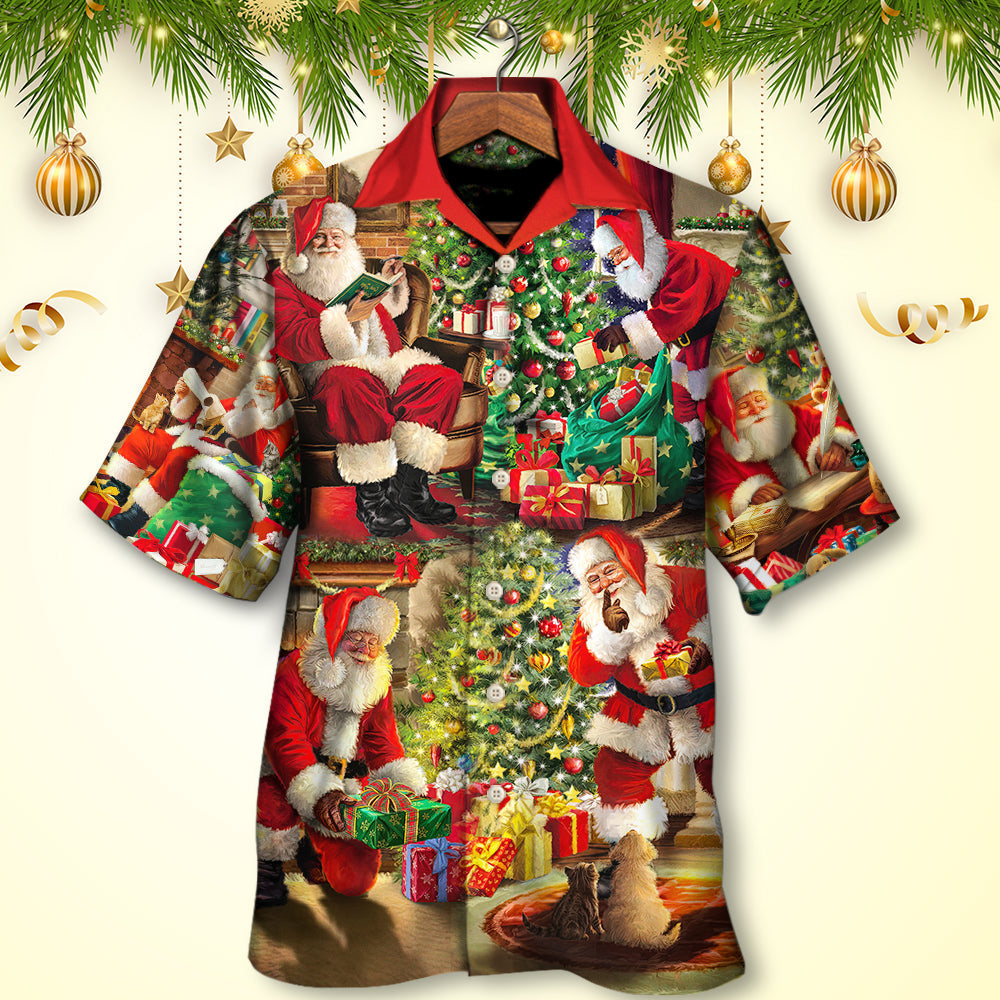 Christmas Santa Claus Story Gift For Xmas Painting Style - Hawaiian Shirt