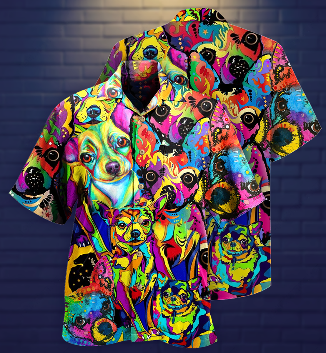 Chihuahua Colorful Painting - Hawaiian Shirt
