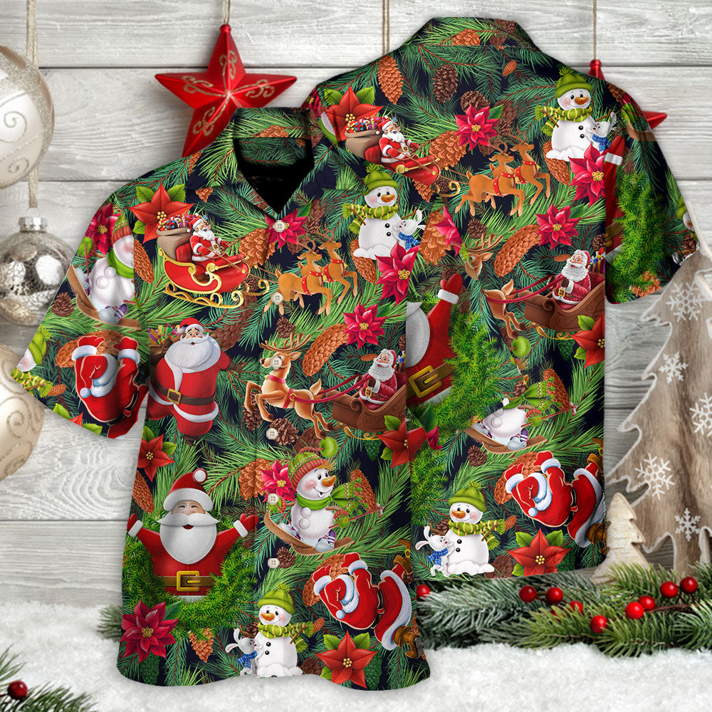 Christmas Santa Snowman Merry Xmas To Everyone - Hawaiian Shirt