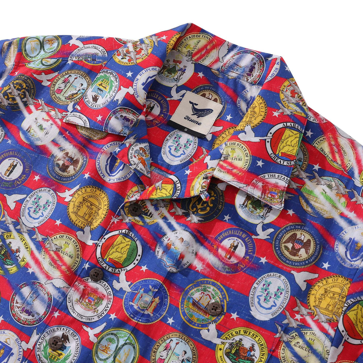 Hawaiian Shirt For Men United Dreams Shirt Camp Collar 100% Cotton By Sun