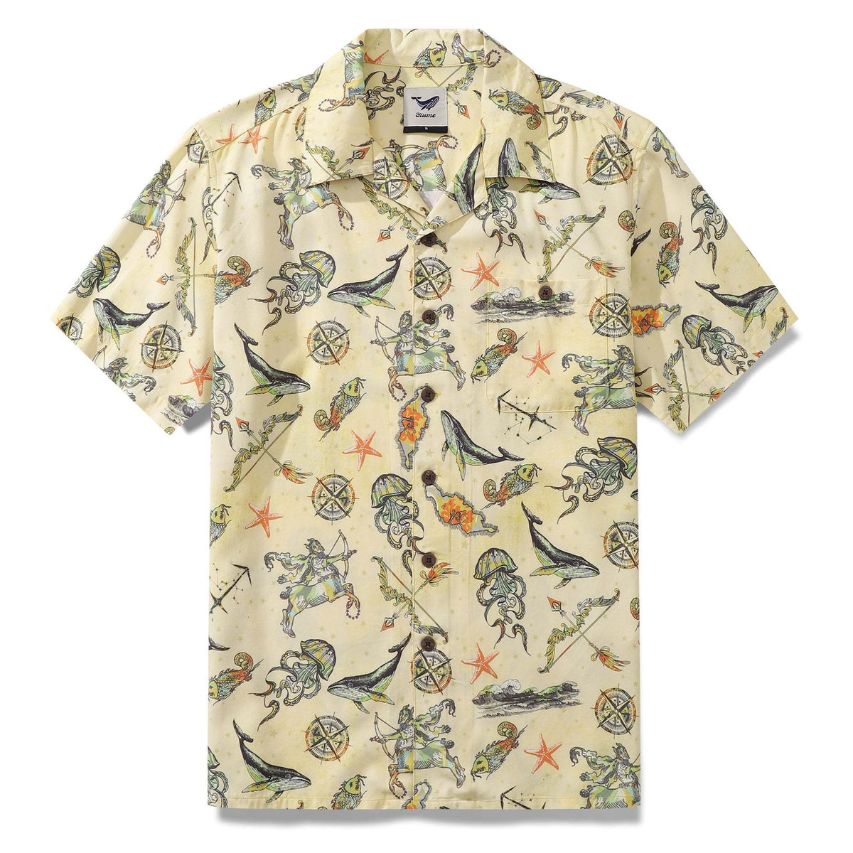 Hawaiian Shirt For Men Sagittarius Shirt Camp Collar Tencel™ The 12 Zodiac Signs By Cigar