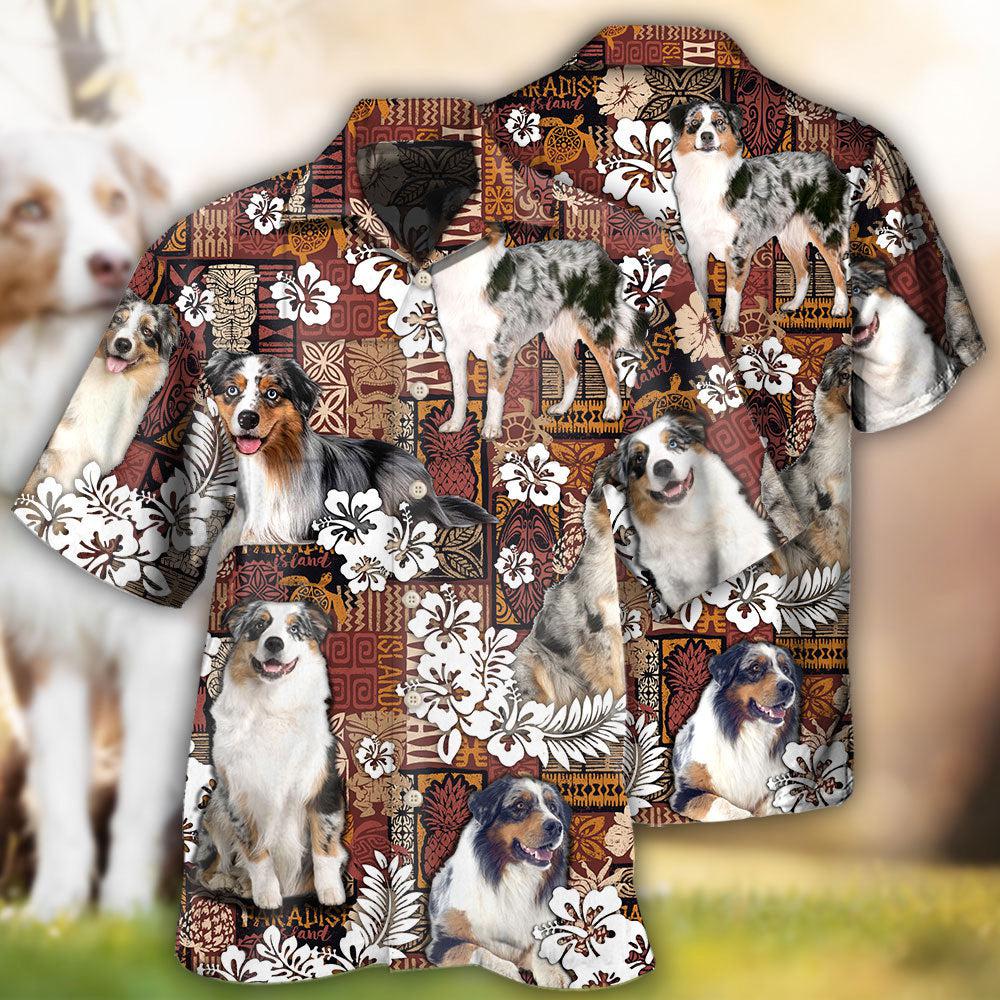 Australian Shepherd Dog Vintage Lover Tropical Style - Hawaiian Shirt