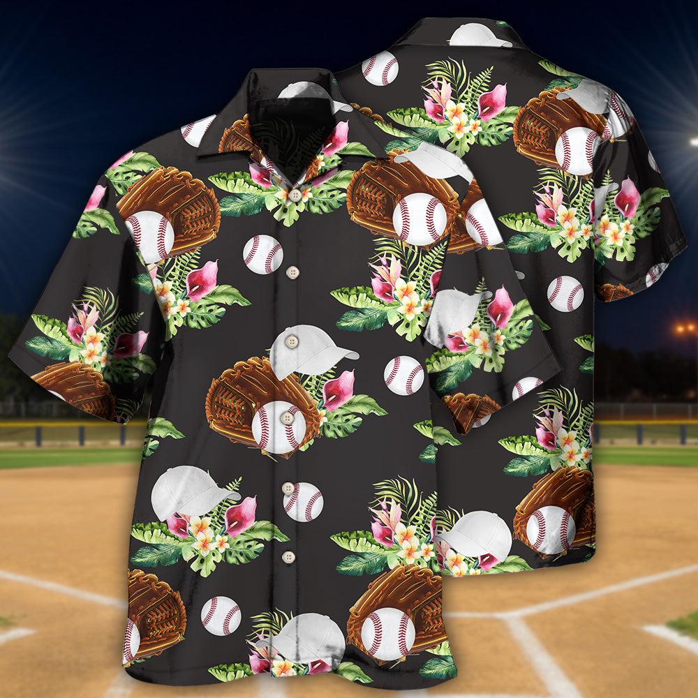 Baseball Tropical Floral - Hawaiian Shirt