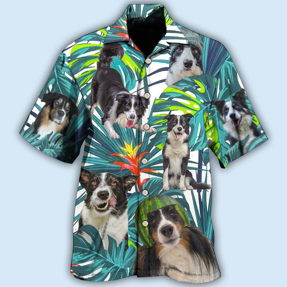 Border Collie Dog Tropical Leaf Lover - Hawaiian Shirt
