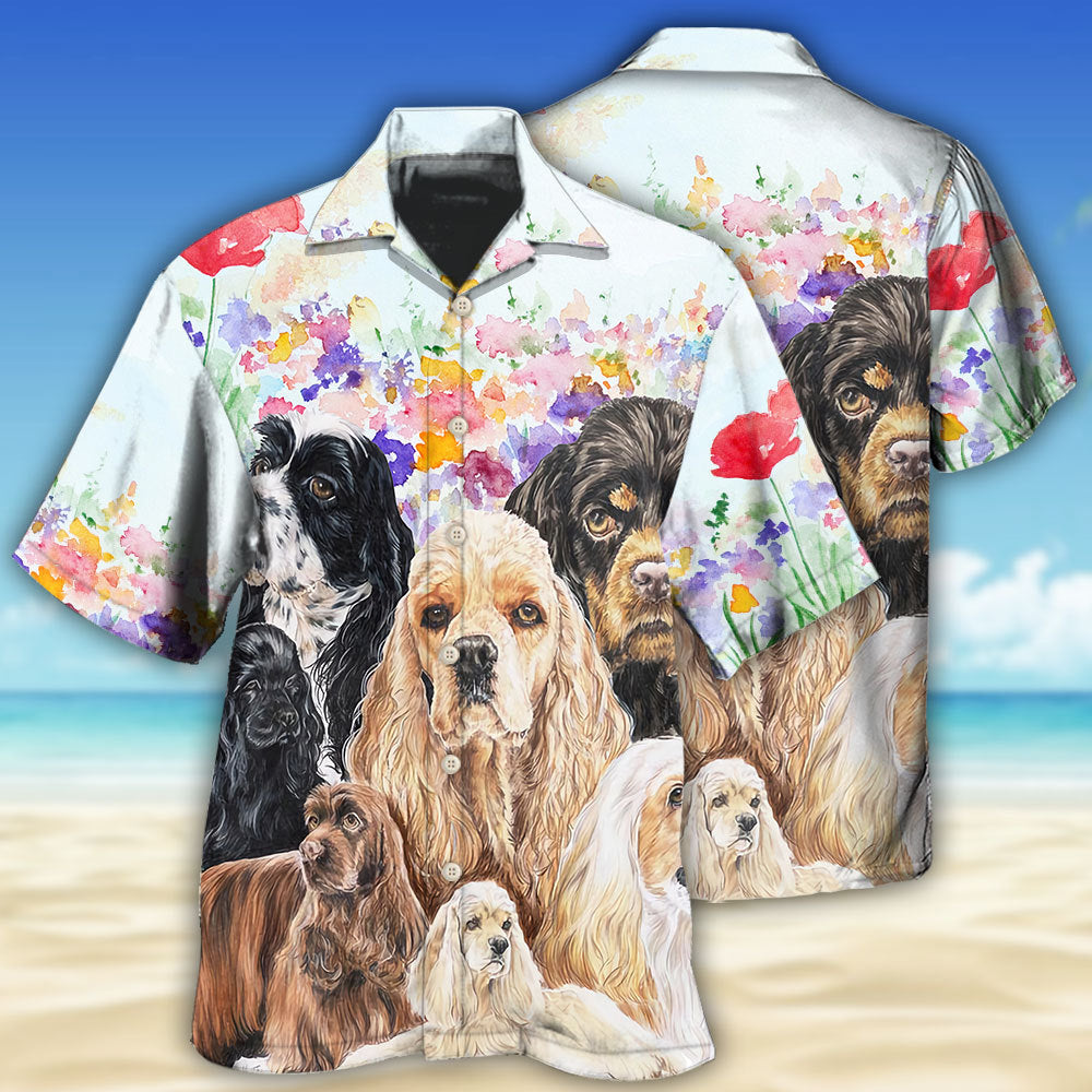 Cocker Spaniel Dog And Flowers Lover - Hawaiian Shirt
