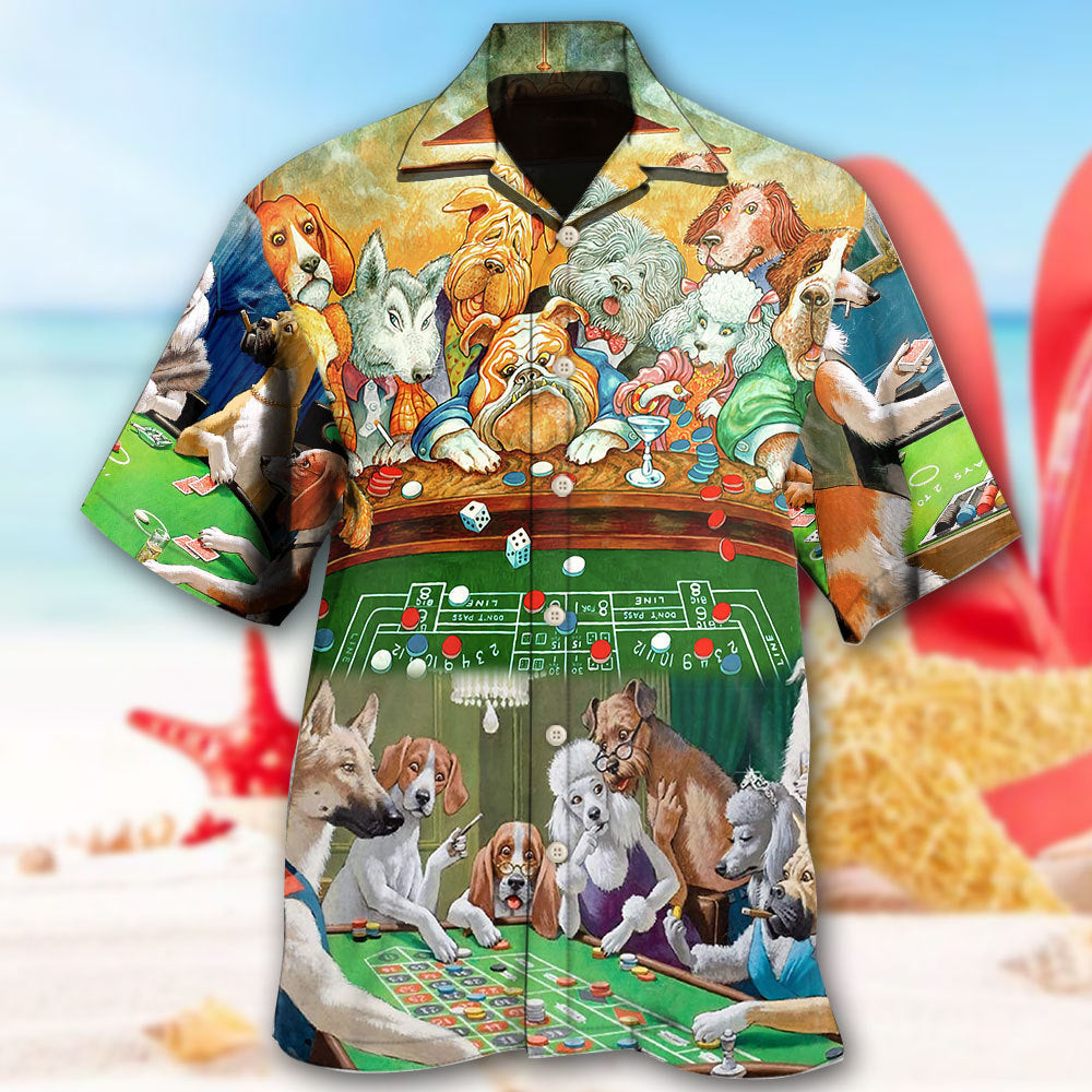 Dog Casino Play So Many Funny - Hawaiian Shirt