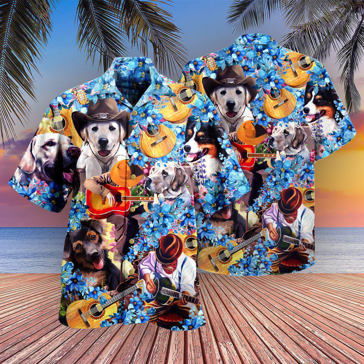 Guitar Dog That's What I Do I Pet Dogs I Play Guitars - Hawaiian Shirt