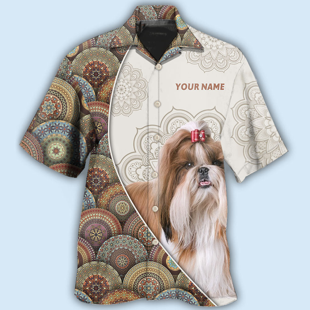 Shih Tzu Mandala Art Pattern Personalized - Hawaiian Shirt