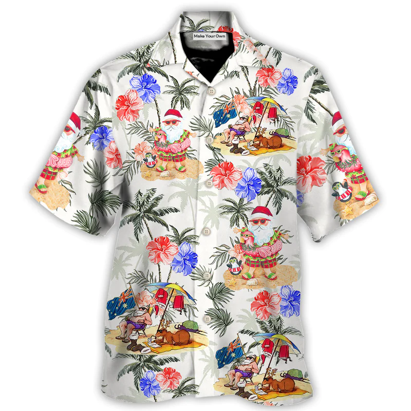 Christmas In July Santa Enjoy Time For Some Beach Therapy - Hawaiian Shirt
